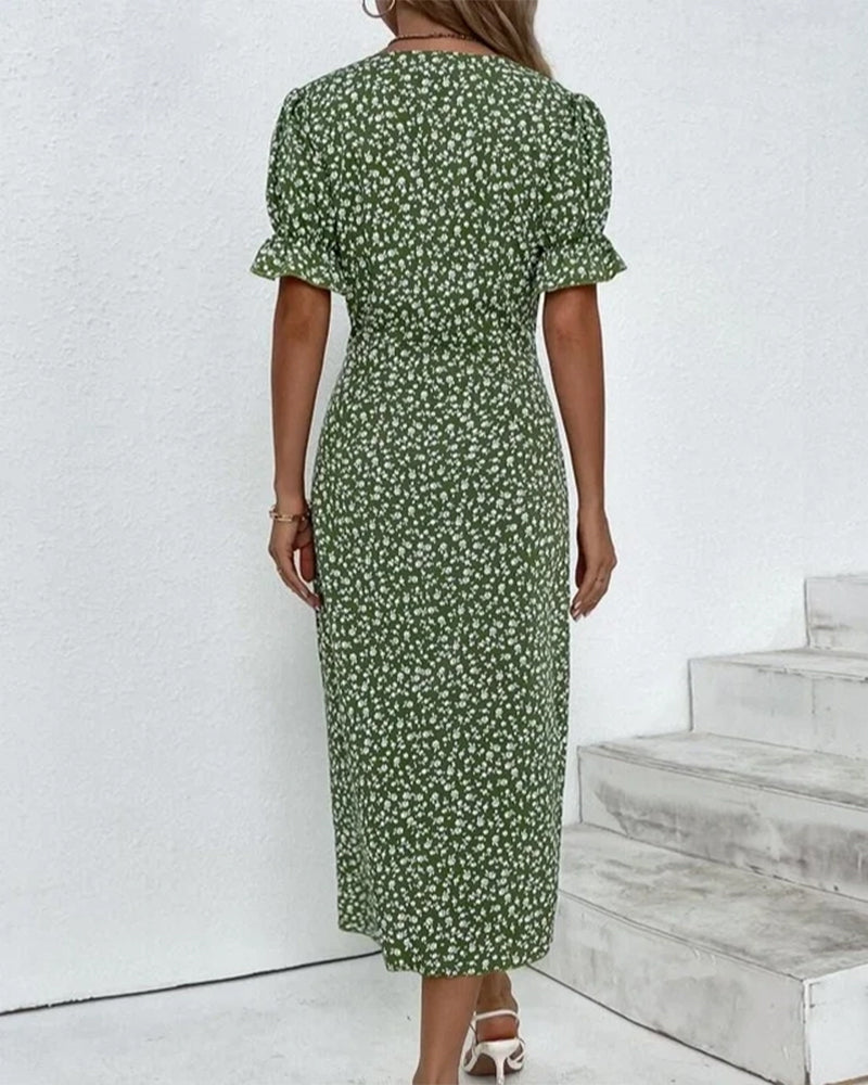 Sierra | Kleid mit kurzen Ärmeln und Blumenmuster