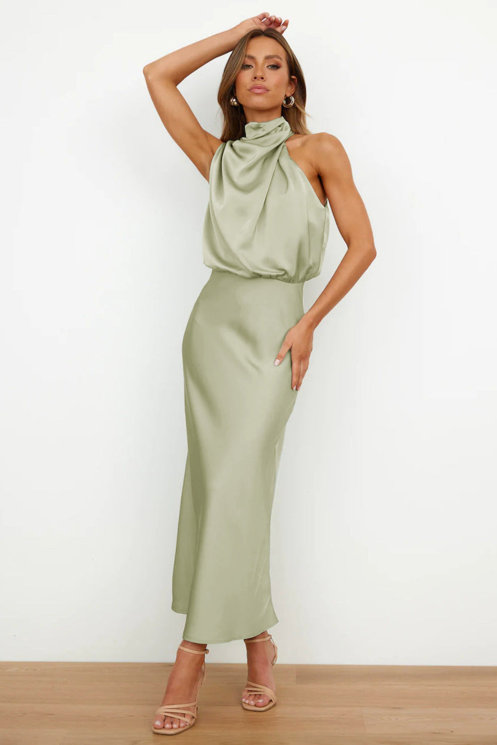 Elise | Elegantes Satin-Halterkleid | Anmutig & Schick
