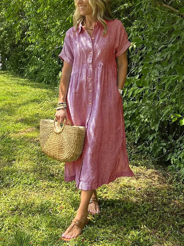 Udela | Elegantes gestreiftes Kleid