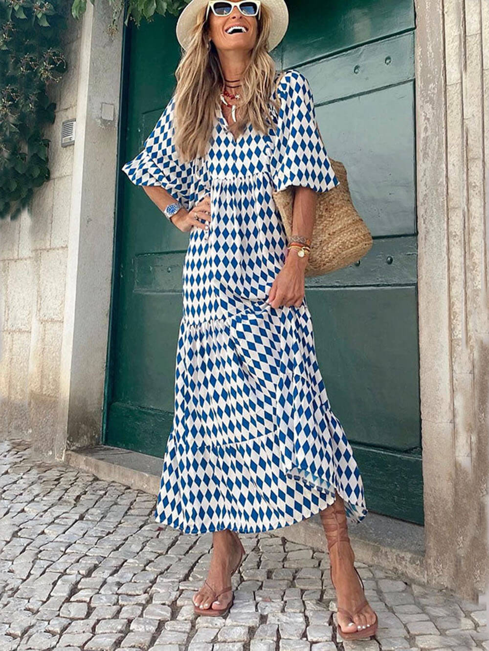 Aeryl | Boho-Maxikleid mit Print