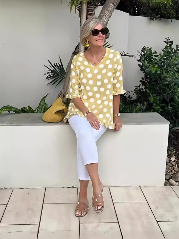 Bella | Weiches Polka Dot Tunika-Shirt