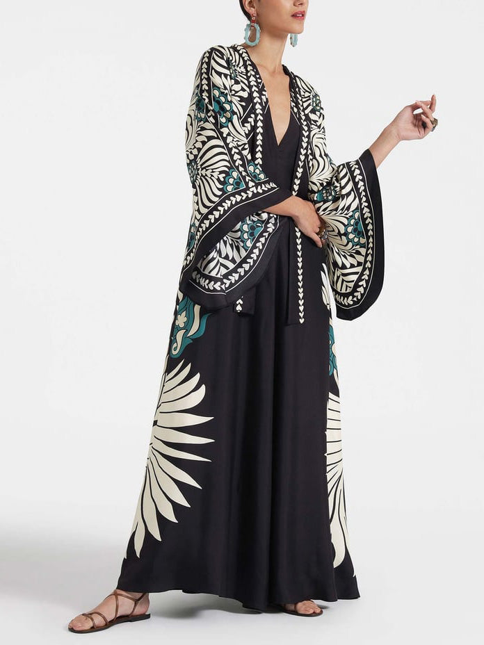 Elvara | Kleid mit floralem Kontrast