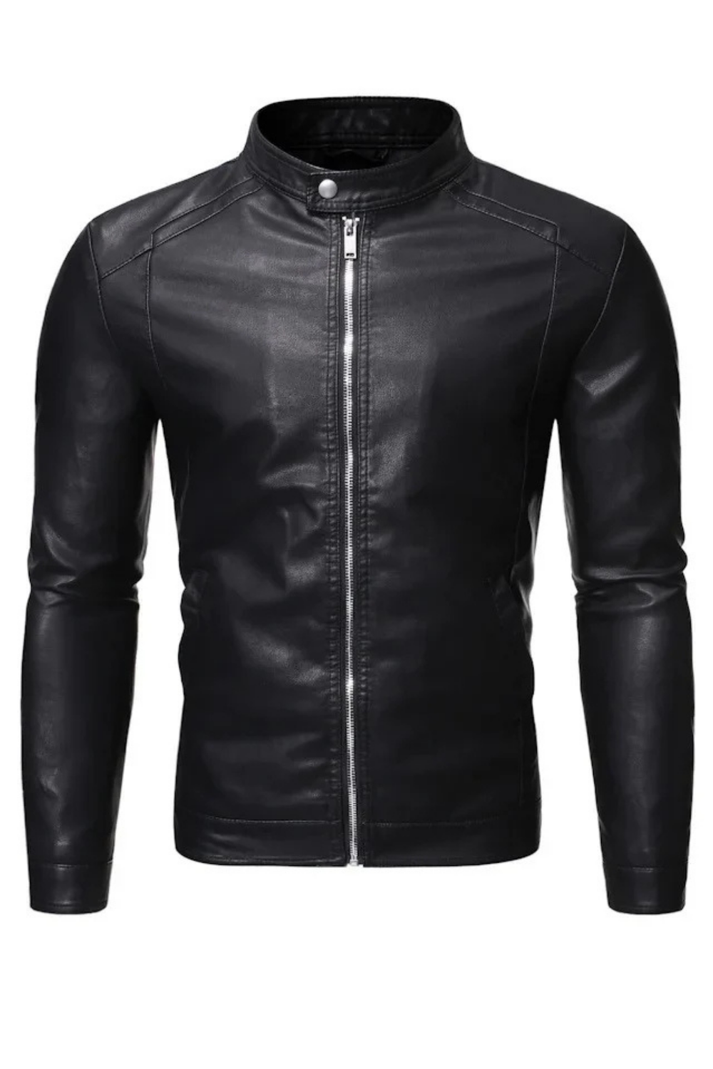 Neil | Lederjacke mit Stehkragen