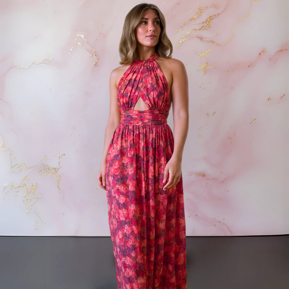 Veronica | Elegantes Maxikleid mit Blumenprint