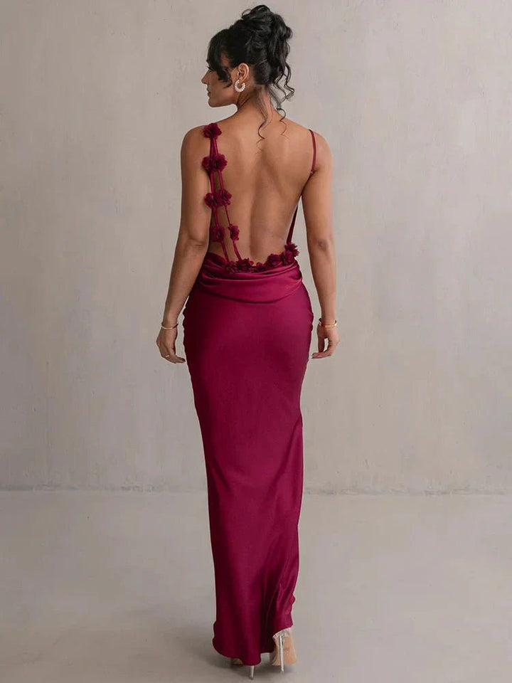 Nina Luxuriöses Seiden-Party-Kleid mit Rüschen