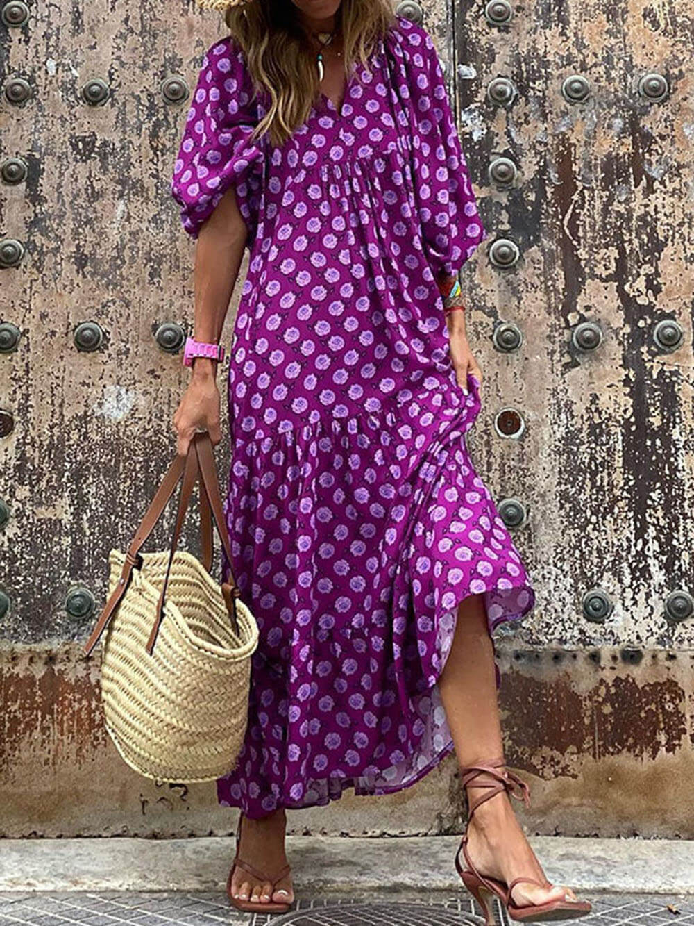 Aeryl | Boho-Maxikleid mit Print