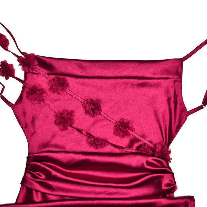 Nina Luxuriöses Seiden-Party-Kleid mit Rüschen