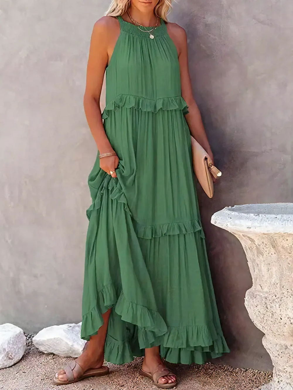 Vesa | Fließendes Kleid mit Rüschen