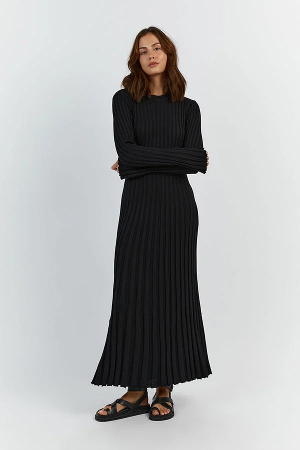 Elodie | Strick-Midikleid mit Rundhalsausschnitt