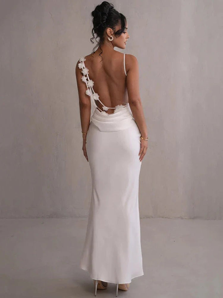 Nina Luxuriöses Seiden-Party-Kleid mit Rüschen