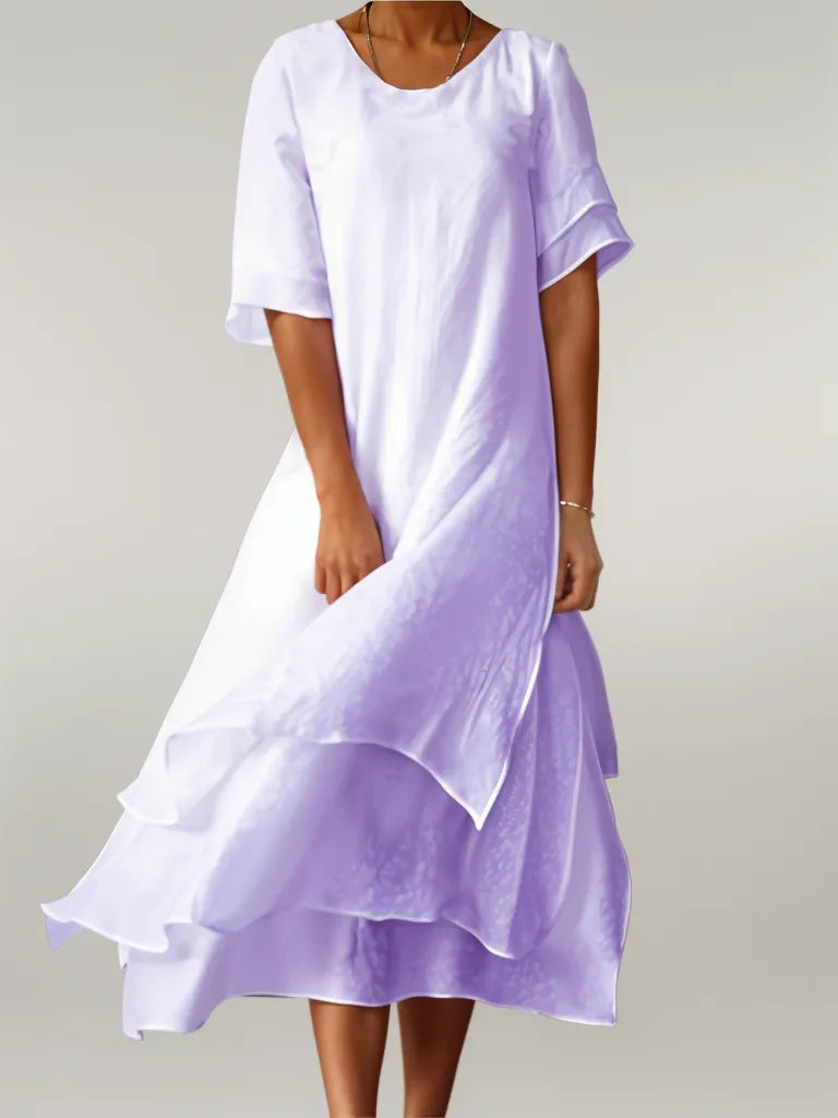 Thalia | Graziöses Baumwollkleid in voller Länge