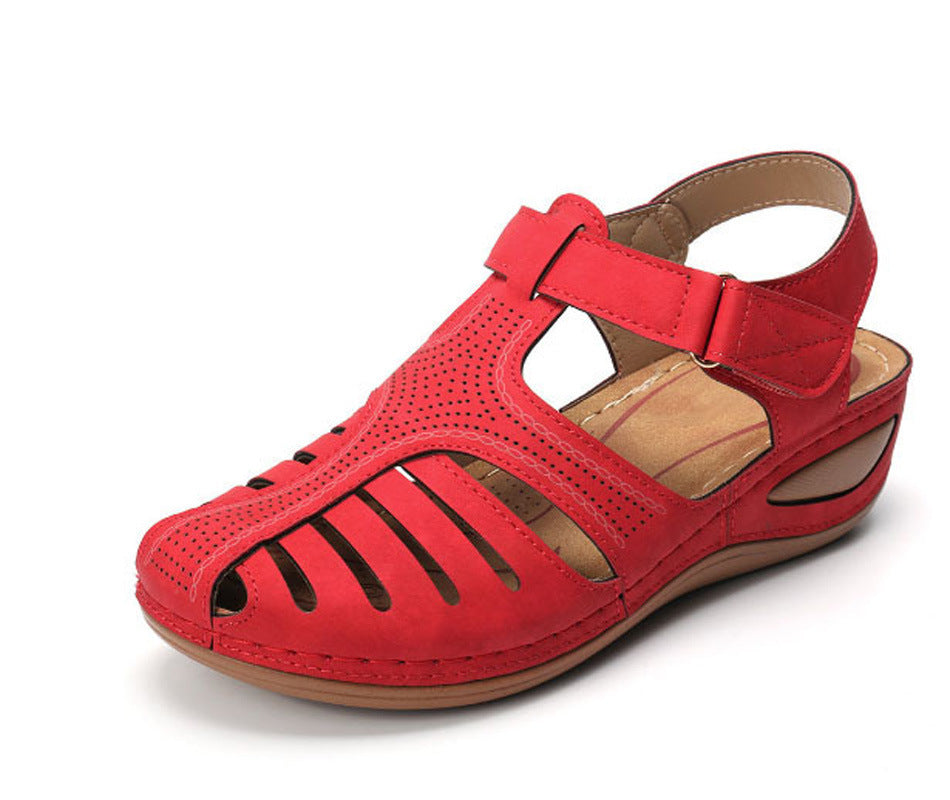 Mira | Bequeme Orthopädische Cut-Out Keilabsatz Sandale