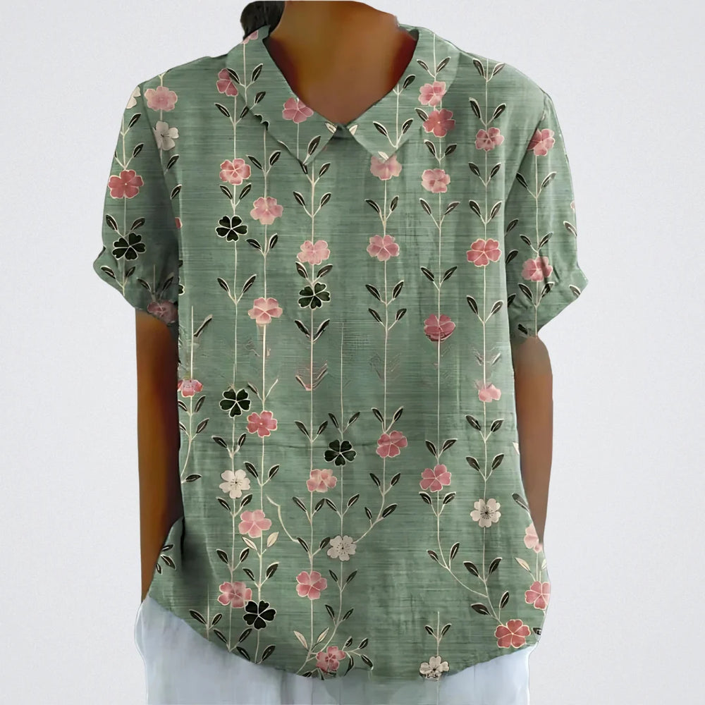 Lina | Elegante Bluse mit Blumendetail