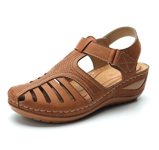 Mira | Bequeme Orthopädische Cut-Out Keilabsatz Sandale