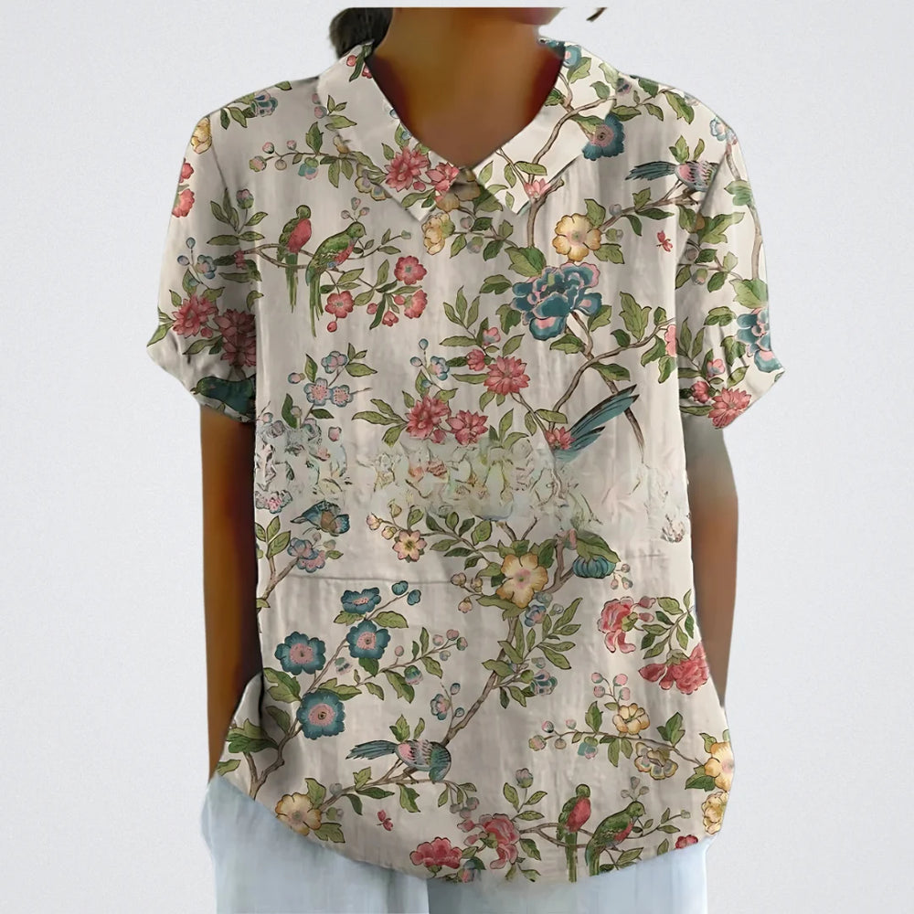 Lina | Elegante Bluse mit Blumendetail