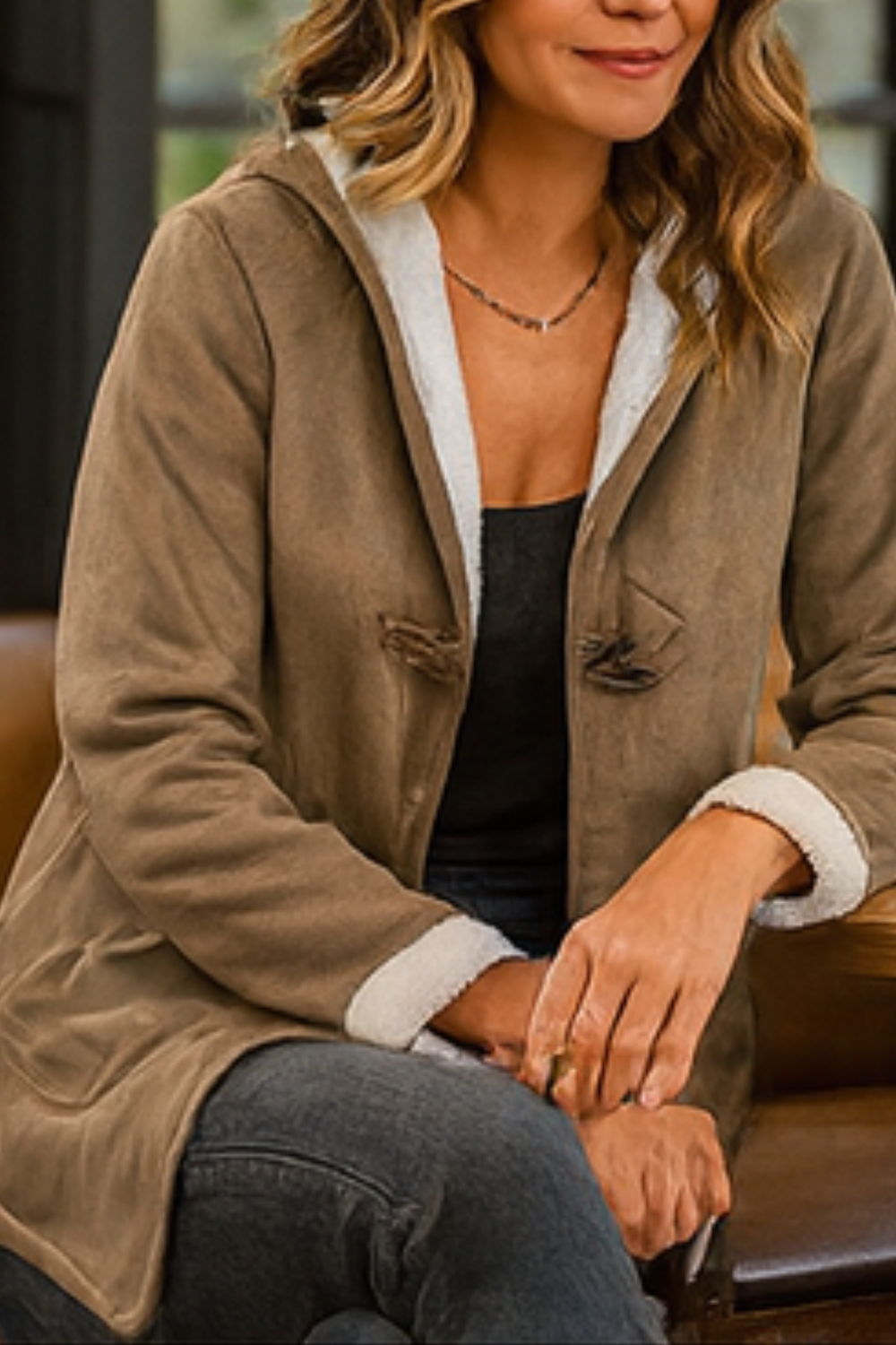 Serena Klassische Fleecejacke | Khaki