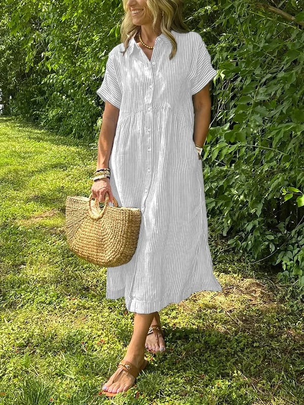 Udela | Elegantes gestreiftes Kleid