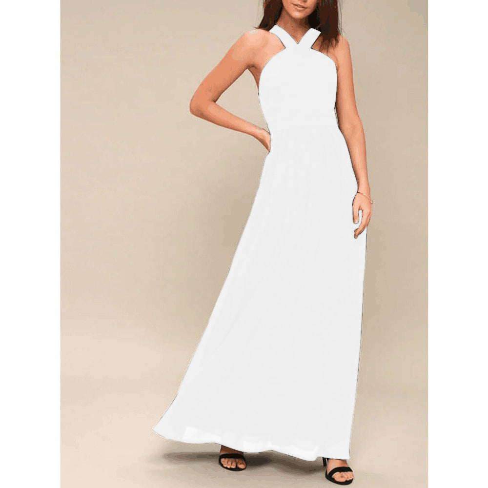 Sara | Weißes Midikleid mit überkreuztem Ausschnitt