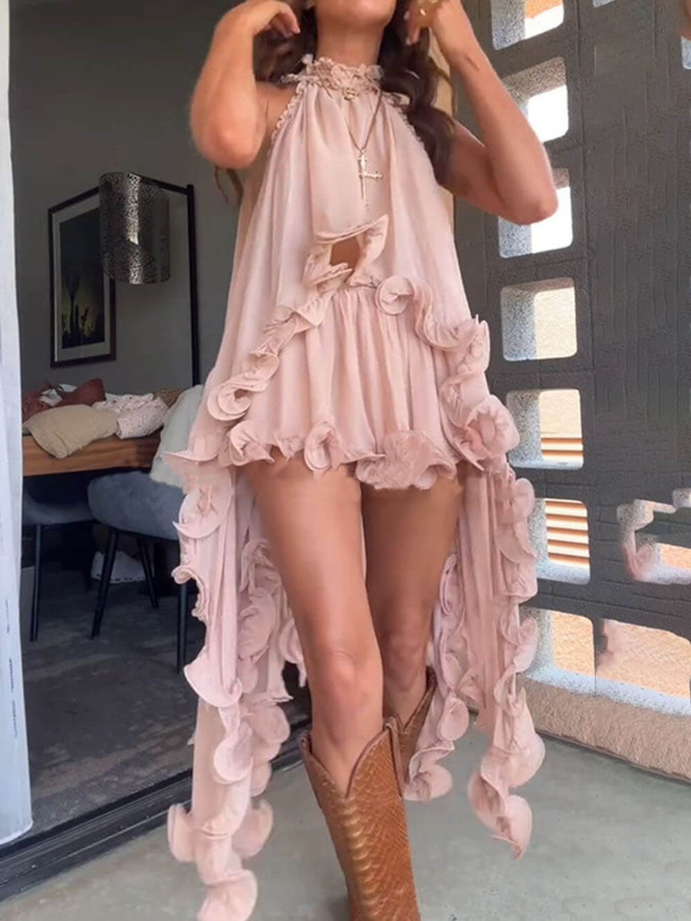 Romantic Drama | Shorts mit welligen Volants und elastischer Taille
