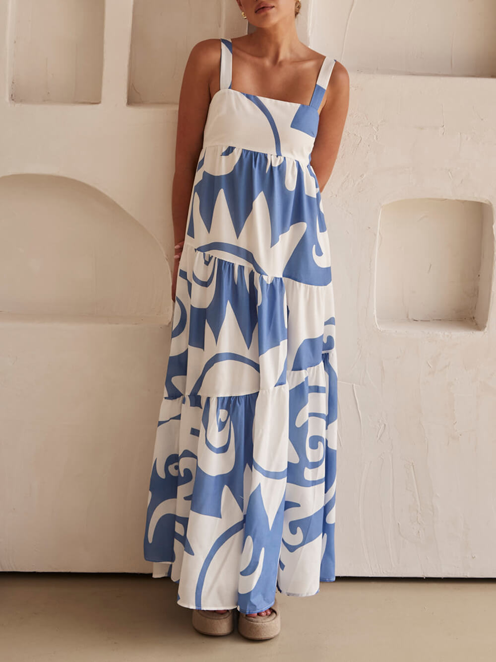 Betty | Bezauberndes Maxi-Kleid mit geometrischem Muster