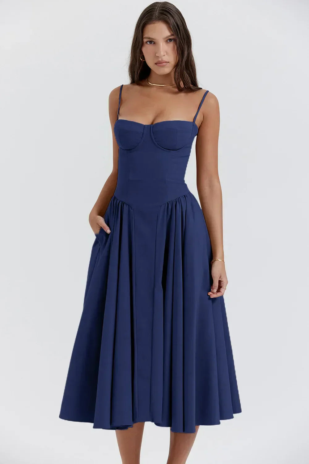Michaela | Ärmelloses Midikleid