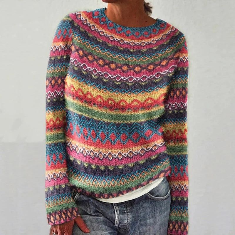 Emma | Eleganter Langarm-Jersey mit Muster