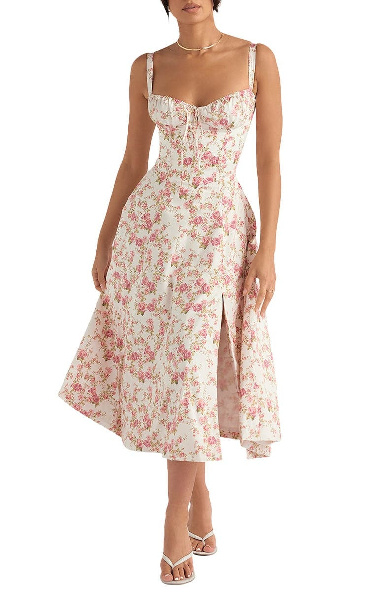 Martha | feminines Bustierkleid mit Blumendekor