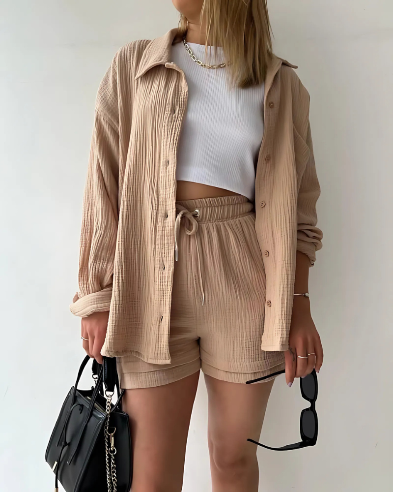 Elowen | Strukturierter Button Co-Ord Set