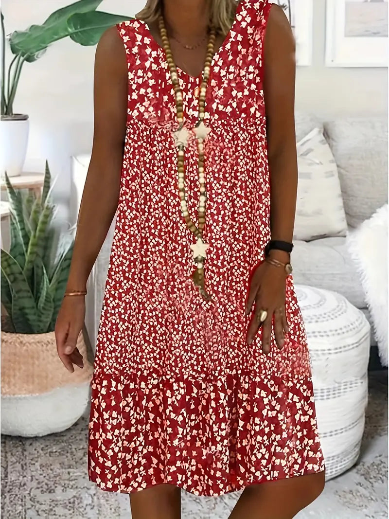 Maarika | Ärmelloses Blumenkleid