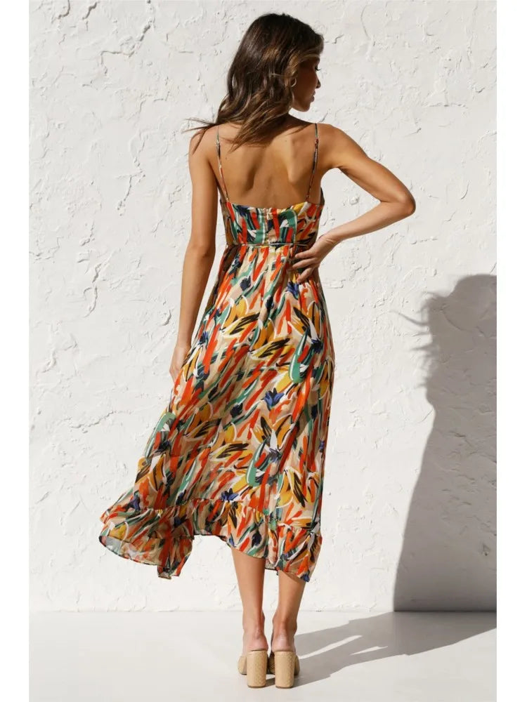 Sophia | Farbenfrohes Midikleid