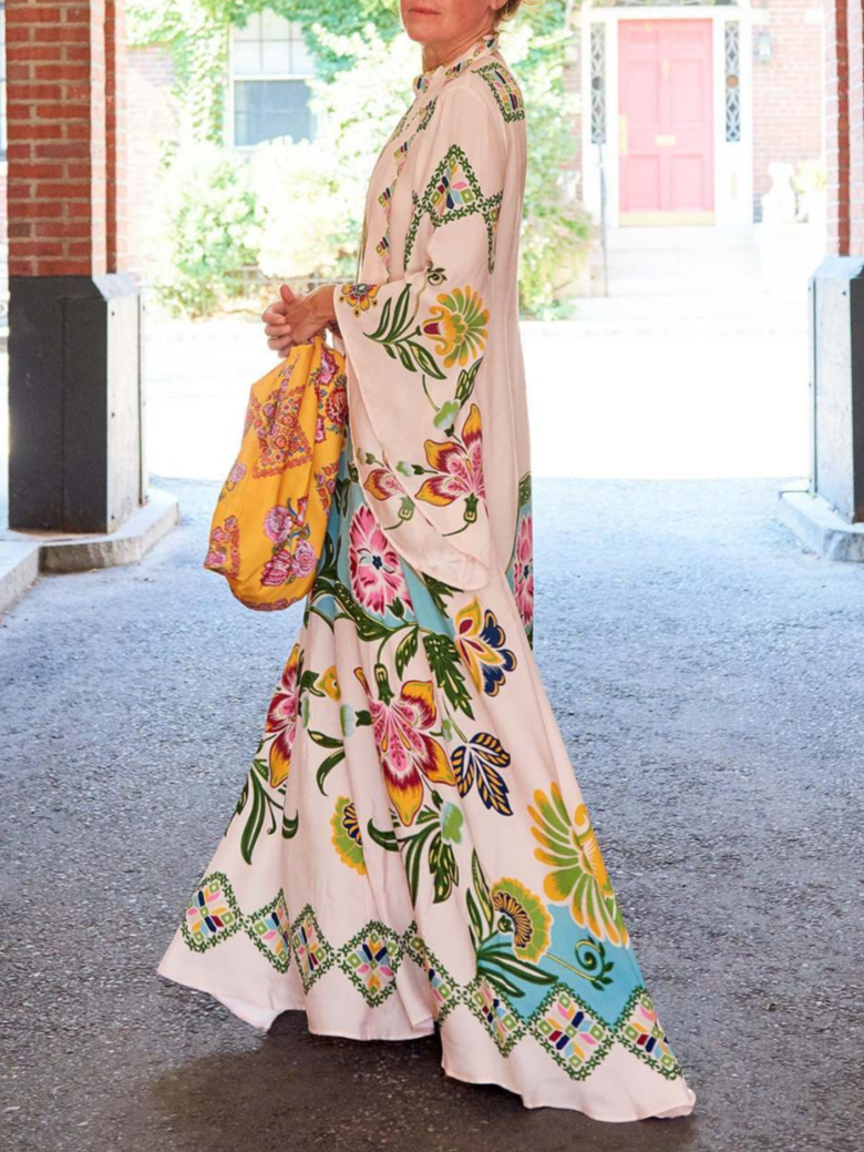 Eileen | Florales Maxikleid mit langen Ärmeln
