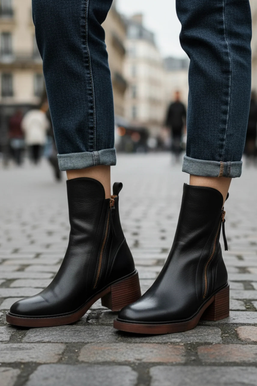 Val | Elegante Schwarze Lederstiefel