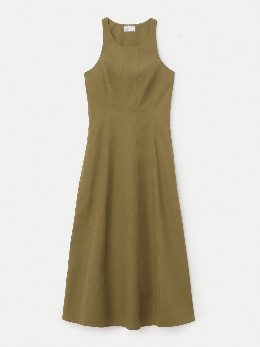 Benny | Bustier-Popeline-Maxikleid in Braun-Grün