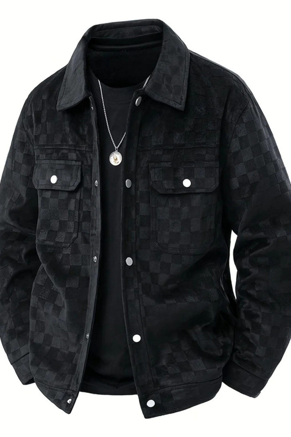 Nico | Checkered Velours-Wildlederjacke