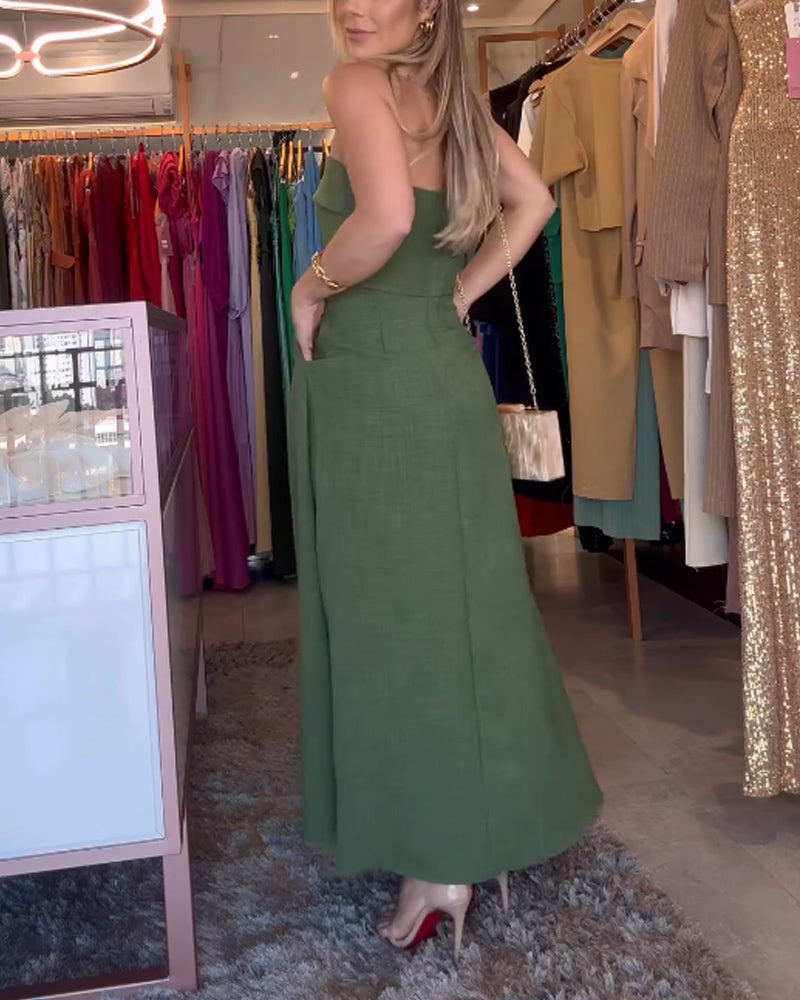 Annie | Elegantes schulterfreies Midikleid