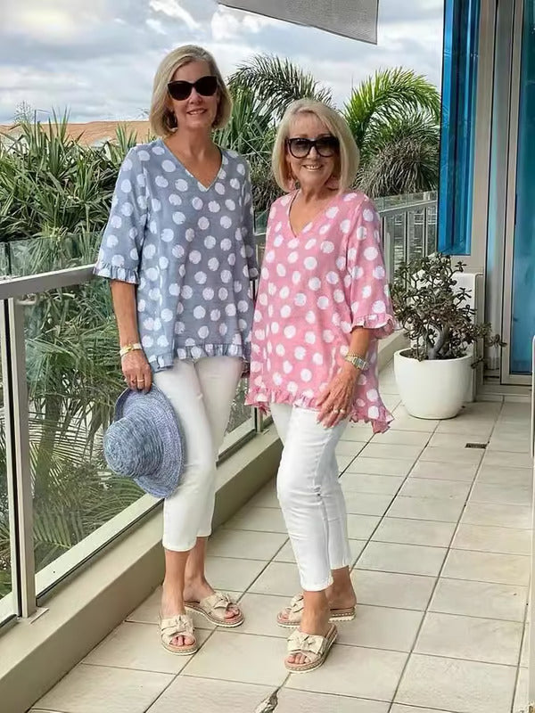 Bella | Weiches Polka Dot Tunika-Shirt