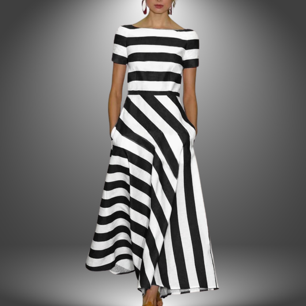 Bellamy | Luxus Gestreiftes Handwerkskleid