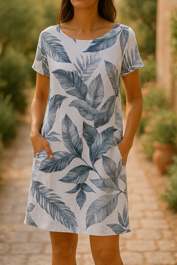 Ranya | Elegantes Kleid aus Baumwolle und Leinen