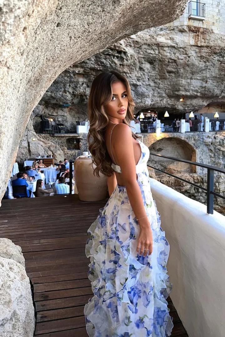 Elora | Besticktes Maxikleid