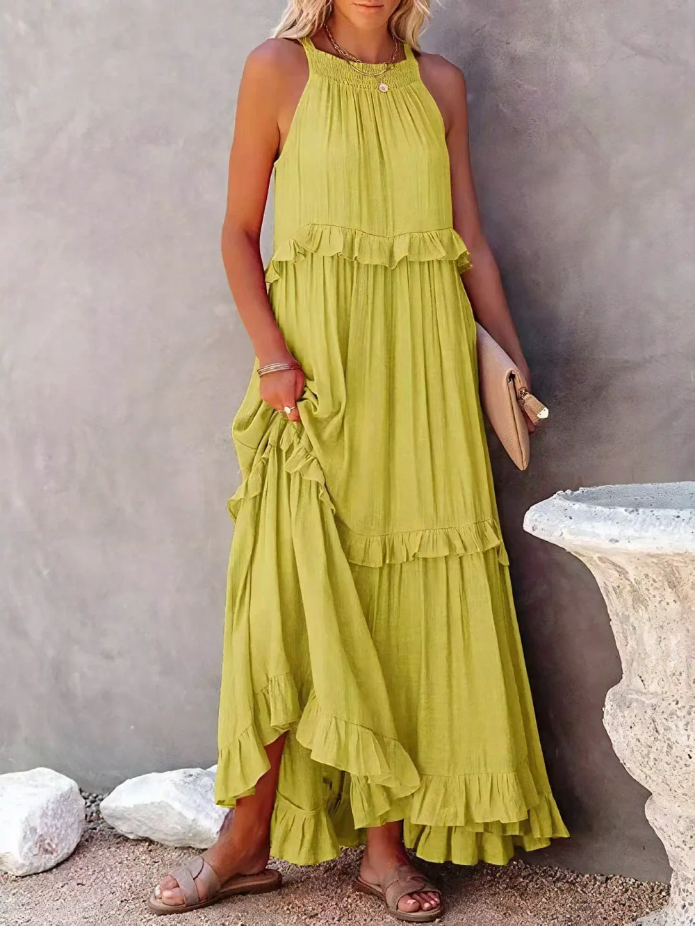 Vesa | Fließendes Kleid mit Rüschen