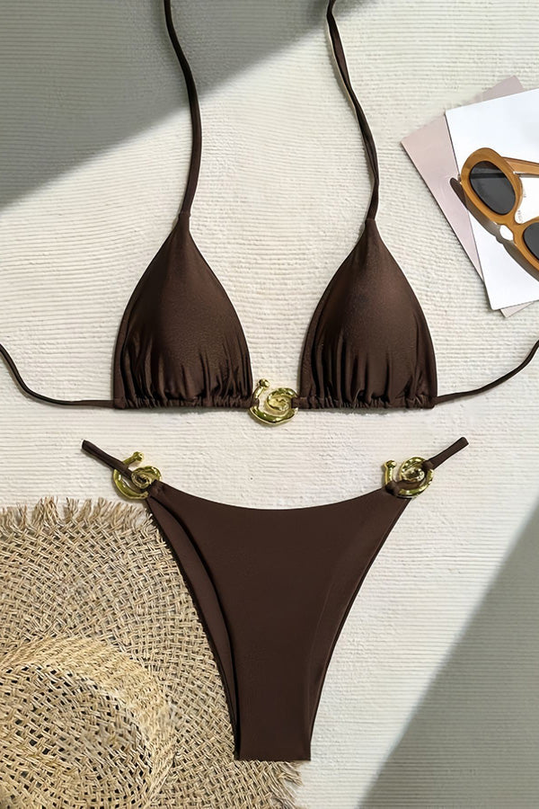 Bianca | Bikini-Zweiteiler mit Metalldetails und Schnürung | Triangel-Modell