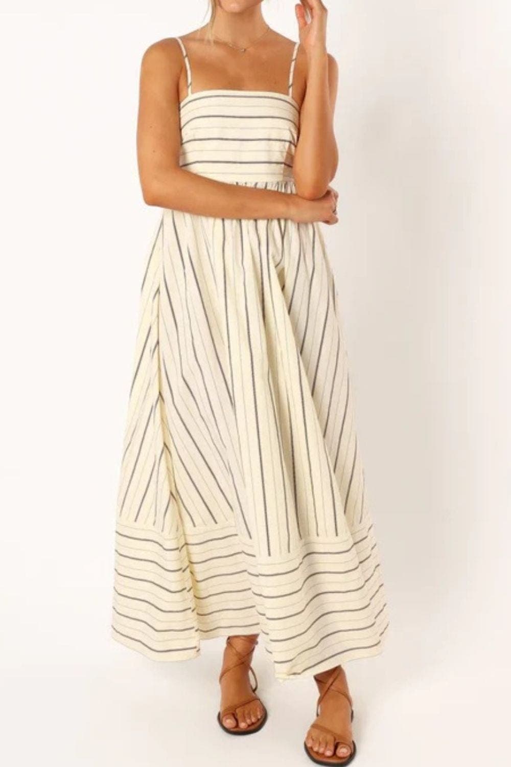 Valli | Schulterfreies Maxikleid mit Blumenmuster