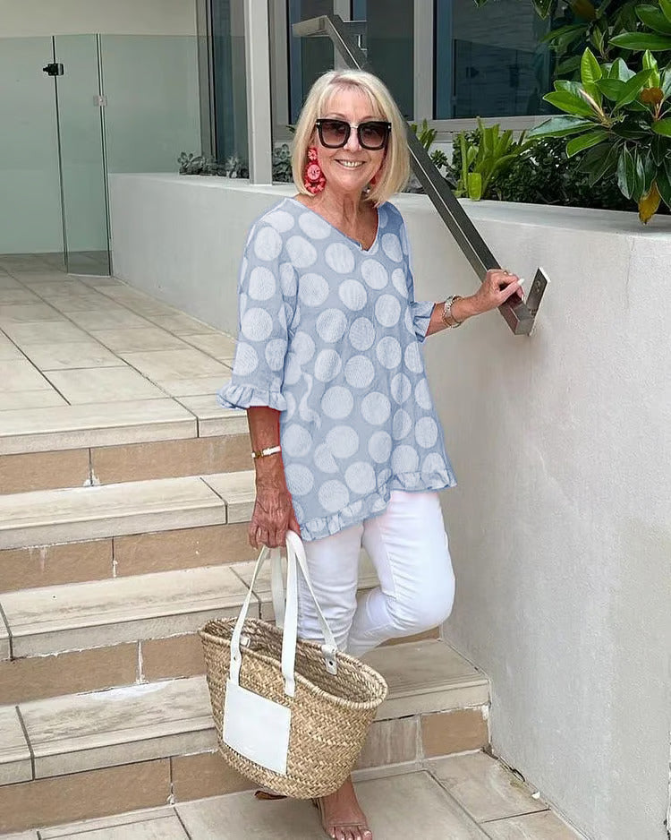 Bella | Weiches Polka Dot Tunika-Shirt