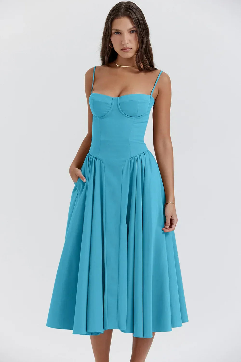Michaela | Ärmelloses Midikleid
