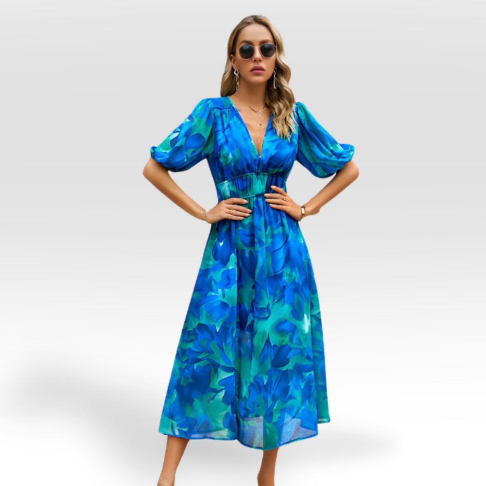 Elizabeth | LOCKERES MIDIKLEID MIT V-AUSSCHNITT