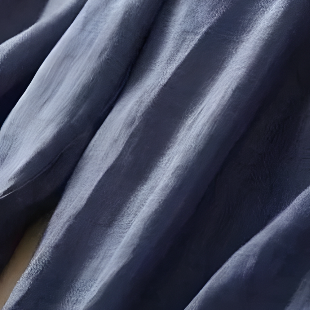 Yndira Leinenhose in Naturton | Blau
