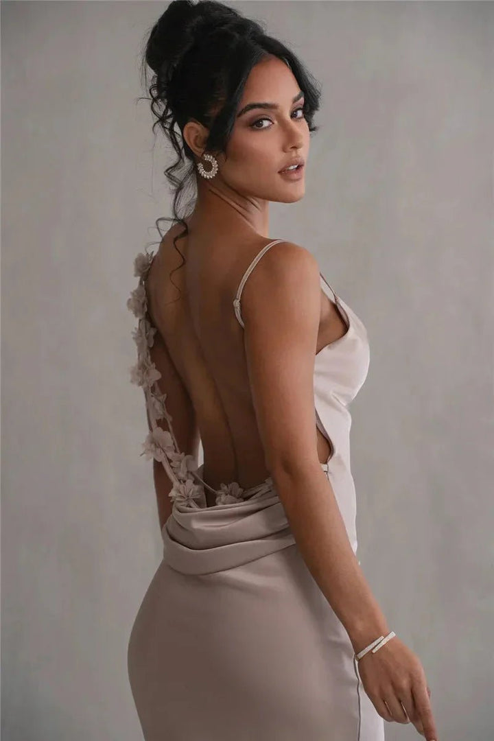 Nina Luxuriöses Seiden-Party-Kleid mit Rüschen