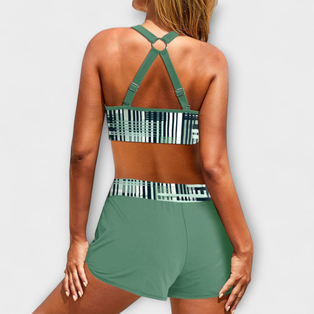 Janelle | Gerippter Bikini mit hoher Taille