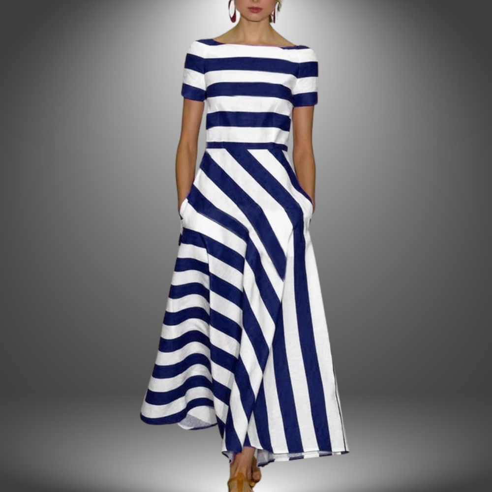 Bellamy | Luxus Gestreiftes Handwerkskleid