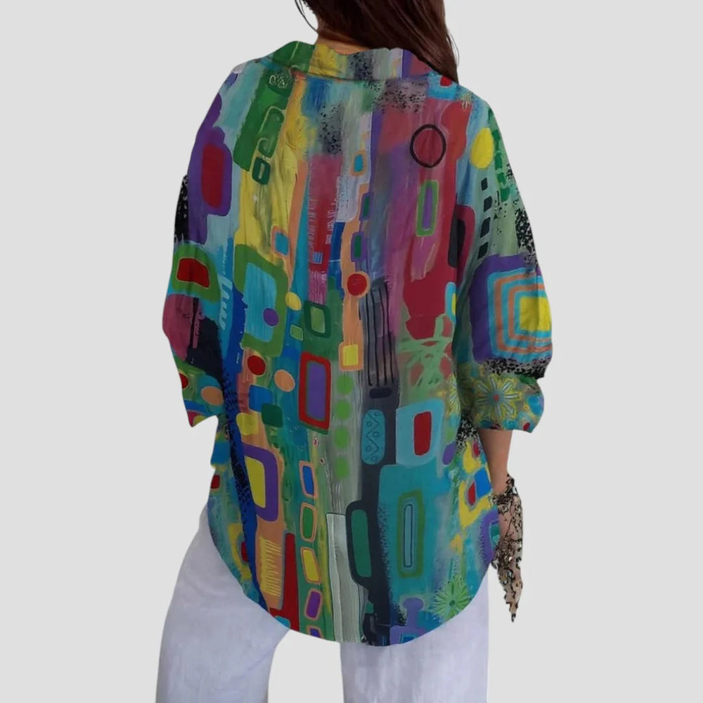 Edna | Elegante Bluse mit geometrischem Muster